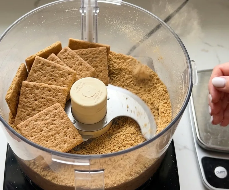 Crush the crackers to fine crumbs