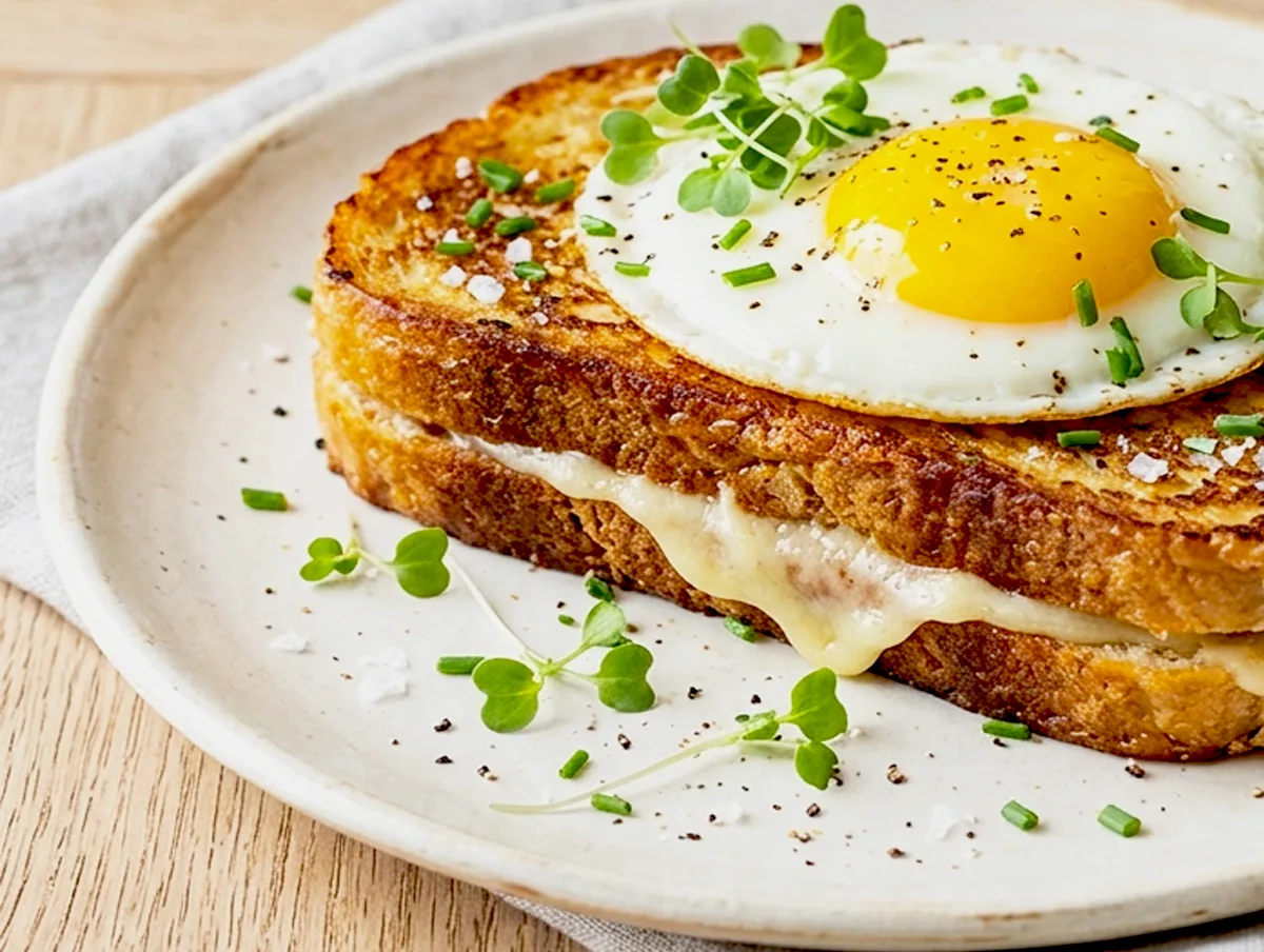 Savoury French Toast with Cheese and Egg