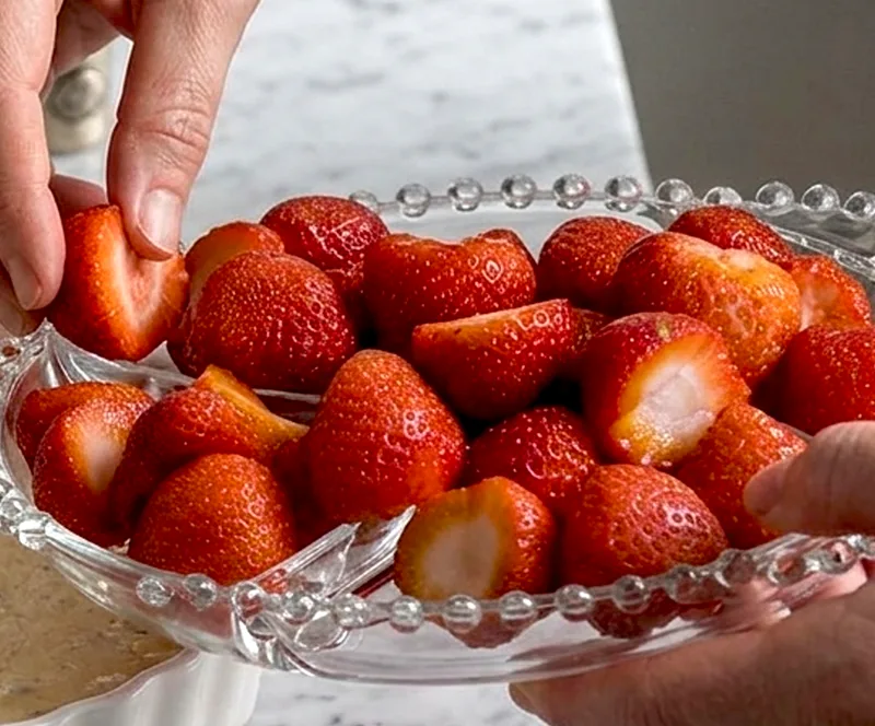 Dry the strawberries before they touch the batter