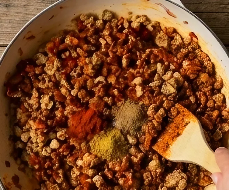 Spice bloom and browning mince