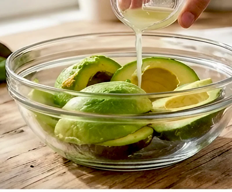 Add lime juice immediately after scooping